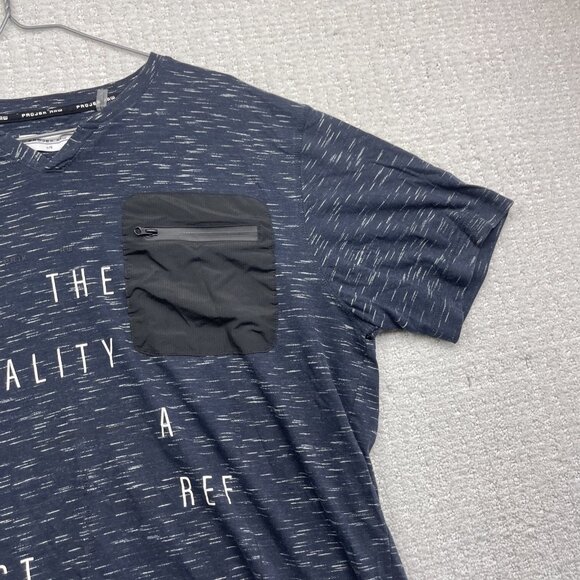 Projek Raw Pocket Tee Logo AOP Shirt Y2K Soft V-neck Men Sz L Navy Blue - Picture 4 of 15